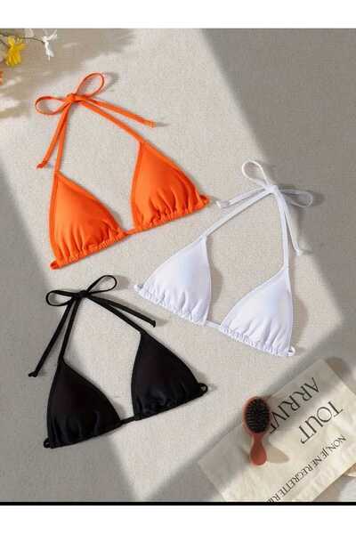 nuriçgiyim Set de 3 piese de top de bikini în culori complexe