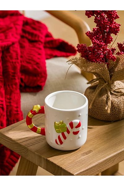 LC Waikiki Lcw Home White Christmas Themed Ceramic Mug 492 ml
