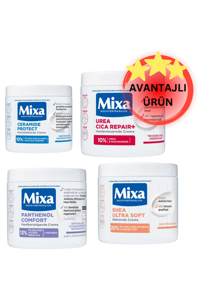 MİXA 4’lü Set-cilt Yatıştırıcı, Besleyici, Güclendirici, Onarıcı, Yenileyici ...