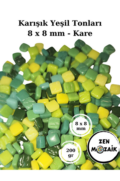 Zen Mozaik Sanatsal Mozaik Çalışmalarınız için 8 x 8 mm - Kare Cam Mozaik Taşı