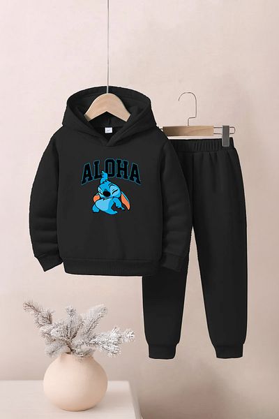 Lazy Koala Aloha Printed Unisex Bottom-Top Kids Tracksuit Set