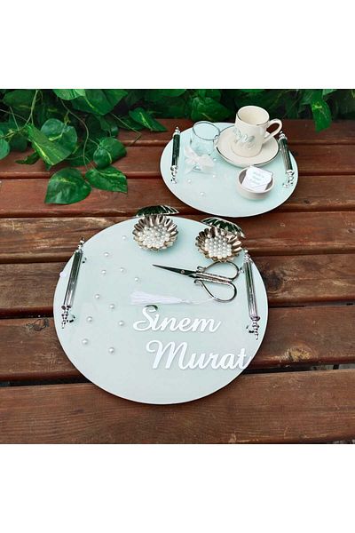 ZEKAAVM Engagement and Ring Tray - Girl Wish and Scissor Ring Groom