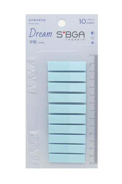 sibga tasarım Light Blue Transparent Postit - Bookmark Sticker Note Paper 0210