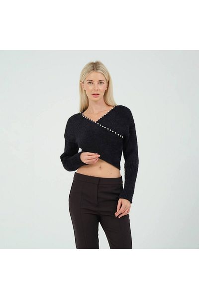 NOXS Pulover din tricot dublu cu perle