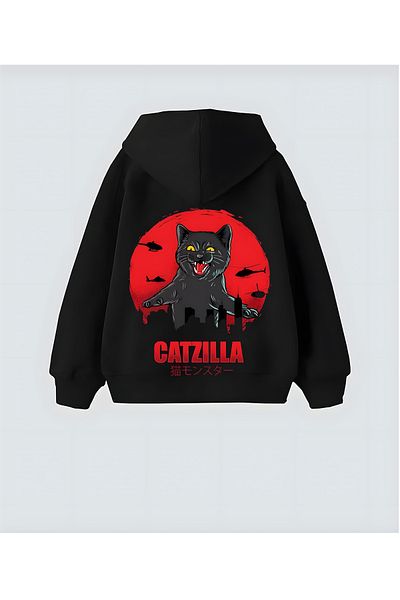 Aesthia Catzilla Unisex Oversize Hooded Hoodie Sweatshirt