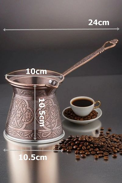 veral Patterned Cast Iron Coffee Pot Large Size for 6 People - Compatible with Magnetic Stoves