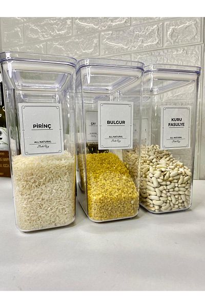 MODA OZY 3-Piece Mica 2900ml Vacuum Lid Pulses Set - Food Jar and Storage Container Inclus