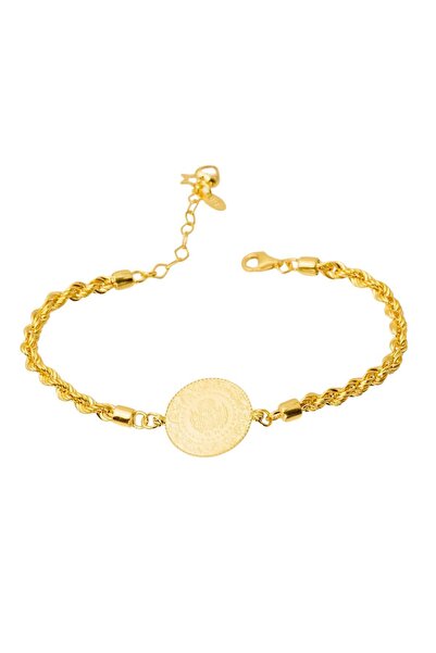 Nilvera Kuyumculuk Burma Zincir Çeyrek Altınlı Bileklik