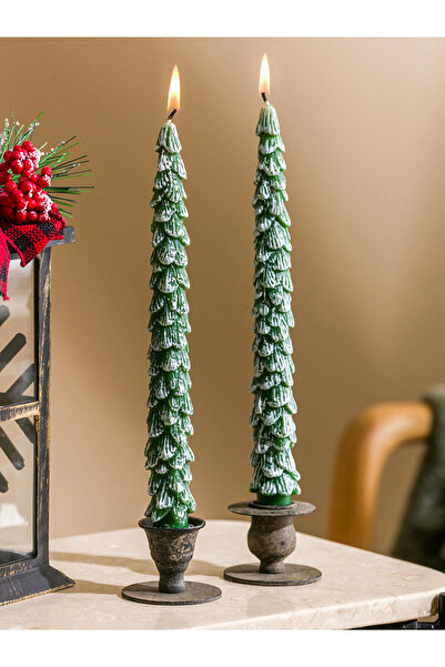 LC Waikiki Lcwk Çam Ağacı Figürlü Dekoratif Mum 2'li 26 Cm