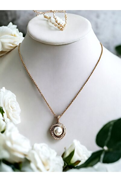 FAYRA ACCESSORIES Zirkon Taşlı Sarmal Inci Kolye