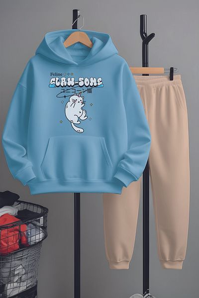 MYADA Set de sus și de jos cu imprimeu Unicorn Cat în stil premium 22916