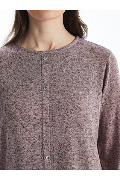 LC Waikiki Pink Crew Neck Stone Women's Blouse