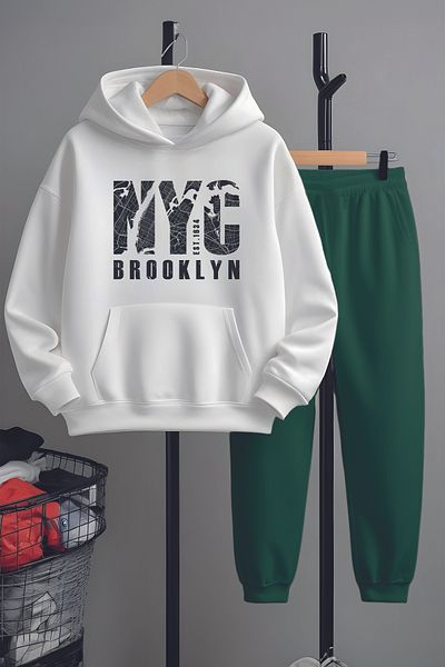 MYADA Premium Style Nyc Brooklyn Printed Tracksuit Set 12501