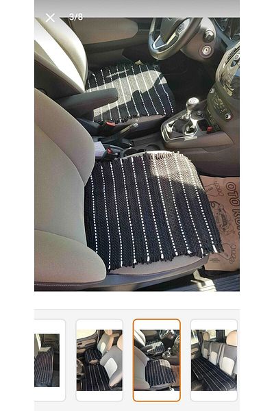 Taşkın Home Anti-sweat Car Rug Front and Back Set of 3 Laying Rugs Black and White