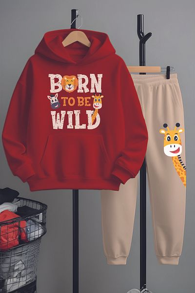 MYADA Premium Giraffe World Printed Bottom Top Tracksuit Set 23301