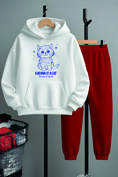 MYADA Преміум-комплект спортивного одягу з принтом милого котика 22946