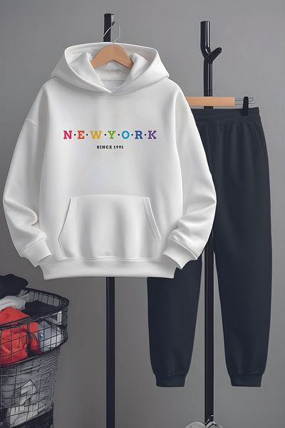 MYADA Premium New York Printed Bottom Top Tracksuit Set 22854
