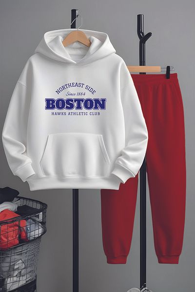 MYADA Set de trening premium cu imprimeu atletic Boston - Set de jos și de sus 22940