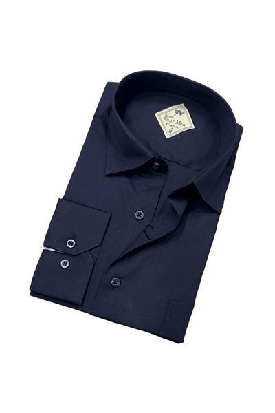EREN STYLE Cămașă unisex cu mânecă lungă Oxford din bumbac (cadrare standard)