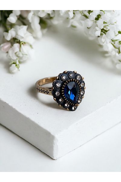 FAYRA ACCESSORIES خاتم قطرة الماء بتفاصيل حجر الزركون
