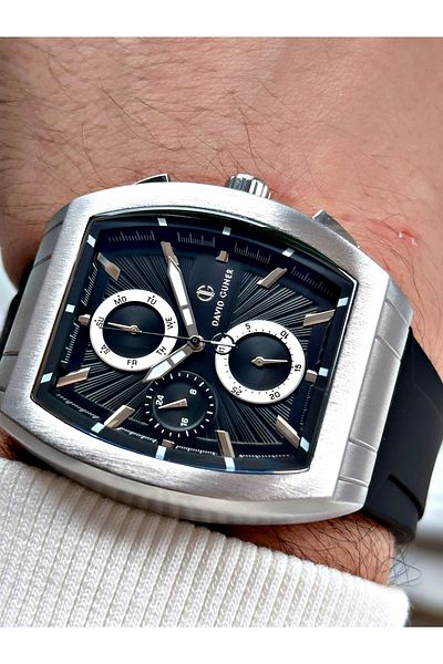 DAVID GUNER Function Black Color Silicone Cord Men's Wrist Watch 8486J2