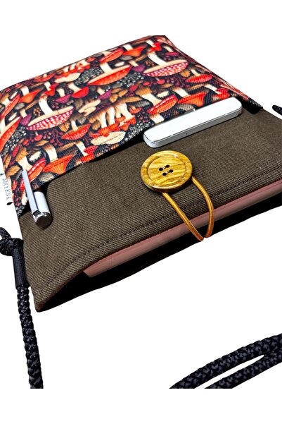 Smyrna Hanging - Book / Tablet / Ebook Bag - Detachable Strap (Mushrooms)