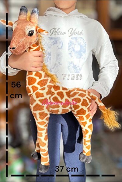 tmtoysandmore Dev Boy Zürafa Peluş Oyuncak 56 Cm Uzunluk Ev Dekorasyon