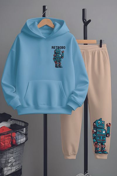 MYADA Set de treninguri de sus și de jos cu imprimeu Robo retro premium 22794
