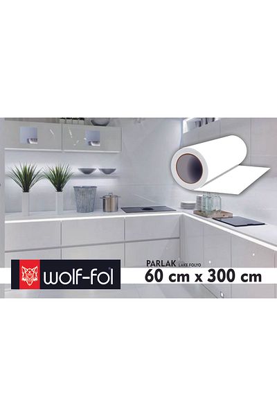 wolf-fol Glossy White Cabinet Covering Foil 60 Cmx3 Mt