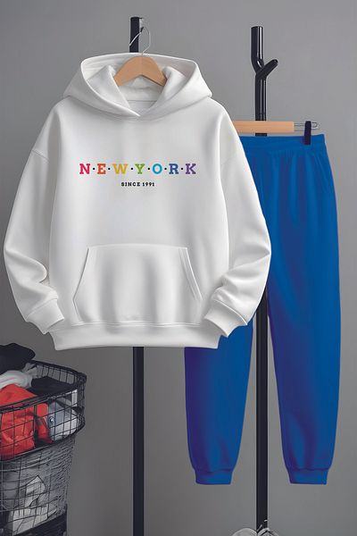 MYADA Premium New York Printed Bottom Top Tracksuit Set 22854