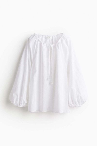 H&M Linen-blend popover blouse