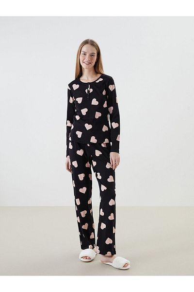 LC Waikiki Set de pijamale pentru femei LCW DREAM cu decolteu rotund