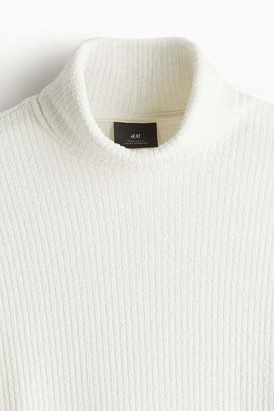H&M Regular Fit Ribbed polo-neck jumper
