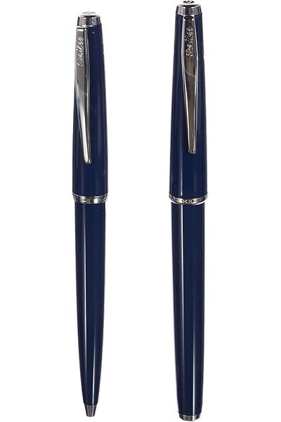 STOREMAX Mrttnca Vintage 33 Fountain Pen & Ballpoint Pen Set, Press Mechanism, Navy Blue Trndymrt 108