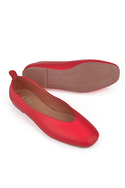 Ziya Pomegranate Flower Patterned Genuine Leather Women's Ballerinas - 1511044 Z105