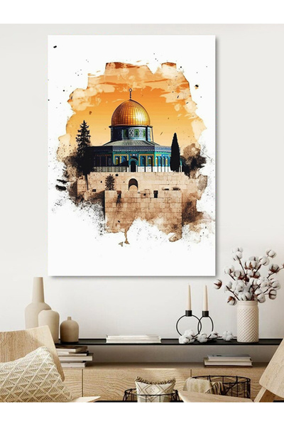 Tunax KUDÜS RESİM KANVAS TABLO EV DUVAR SALON ODA MUTFAK HOL HEDİYELİK DEKARA...