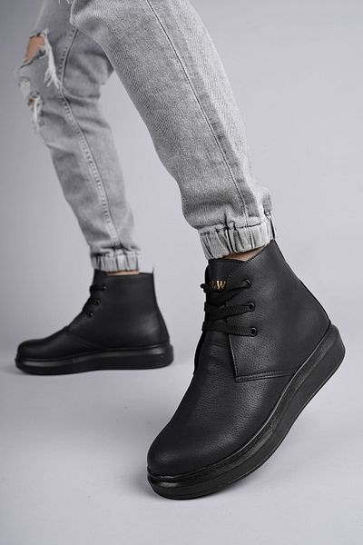 BZ Moda B207 Oslo - Ανδρικά αθλητικά μποτάκια casual, μαύρα, με κορδόνια
