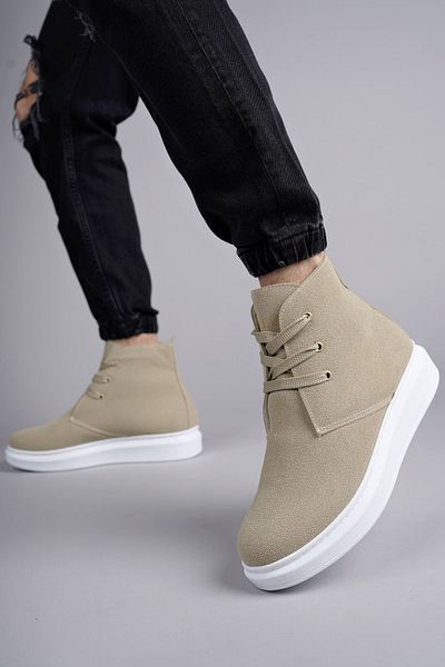 BZ Moda B207 Oslo Lace-Up Suede Ανδρικές καθημερινές αθλητικές μπότες BT Cream