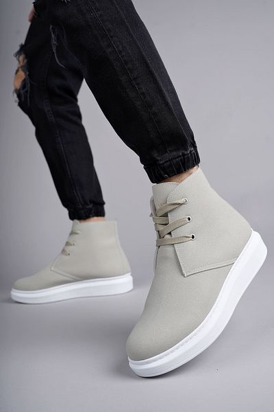 BZ Moda B207 Oslo Lace-Up Suede Ανδρικές καθημερινές αθλητικές μπότες BT Grey