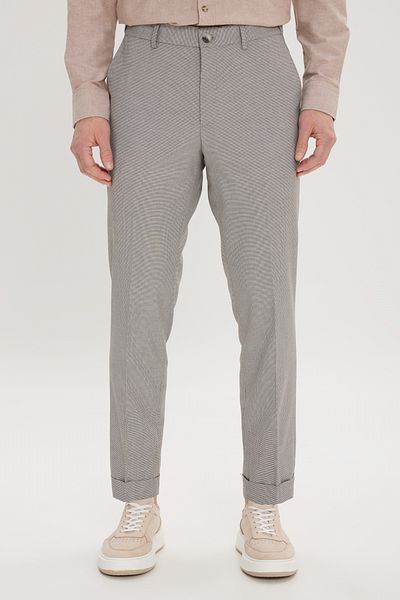 ALTINYILDIZ CLASSICS Ανδρικό καφέ-μαύρο Comfort Fit, χαλαρή εφαρμογή, πλαϊνές τσέπες, ελαστικό παντελόνι μέσης