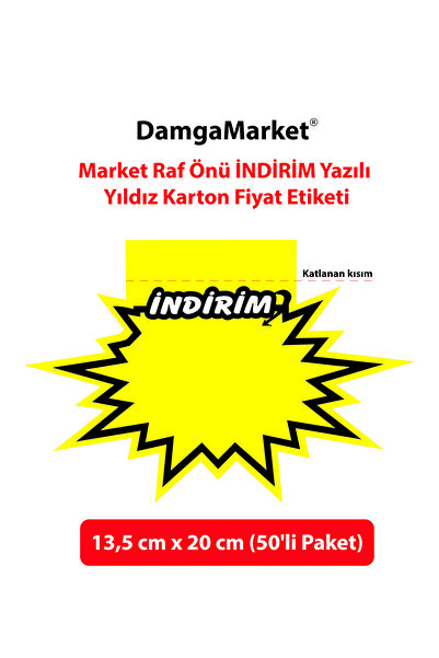 DamgaMarket Etichetă de preț din carton cu stea, cu textul „REDUCERE” pe part...