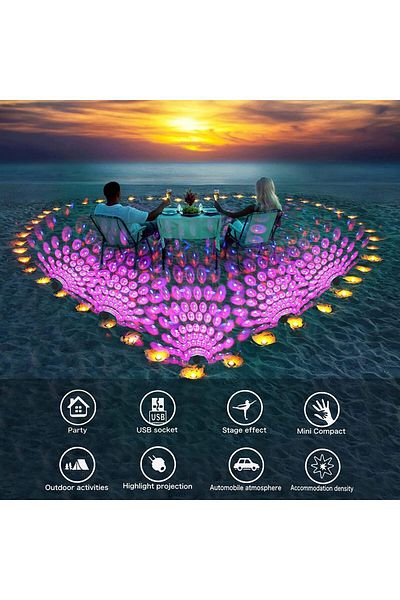 COOYA USB Projector Night Light, 4 Colors, 9 Functional Modes, for Car Decor, Ceiling, Bedroom