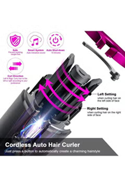 Arabest Automatic Cordless Auto Hair Curler and LCD Display with Accessories