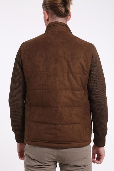 intersivin Men's Suede Inner Lined Tobacco Color Men's Coat