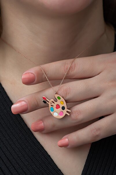 Nereze 925 Ayar Palet Kadın Gümüş Kolye TXE8B92BA1284