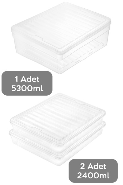 Meleni Home Set of 3 Deep and Shallow Food Storage Containers - Clear Cover Microwave Compatible Organizer XL