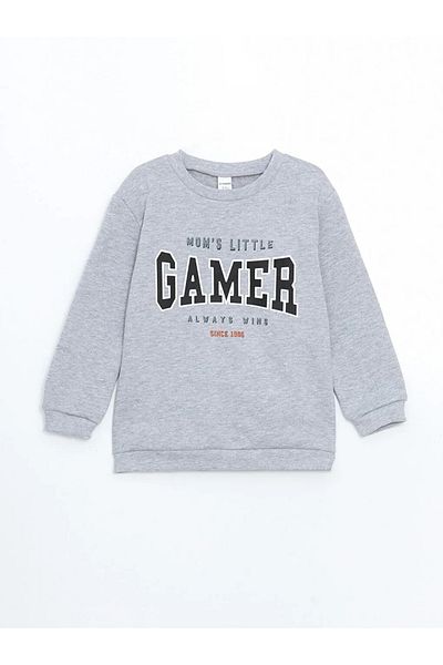LC Waikiki Lcw Kids Gray Boys Sweatshirt and Sweatpants - Crew Neck Set of 2