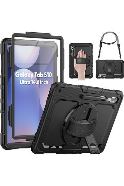 m.tk moveteck Samsung Galaxy Tab S10 Ultra 14.6Inch 2024 Shockproof Case 360 °   Stand Hanging Armor Tank