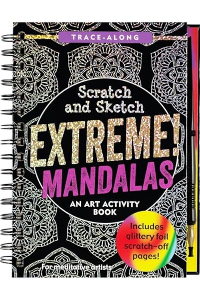Peter Pauper Press Scratch & Sketch Extreme Mandalas Trace Along