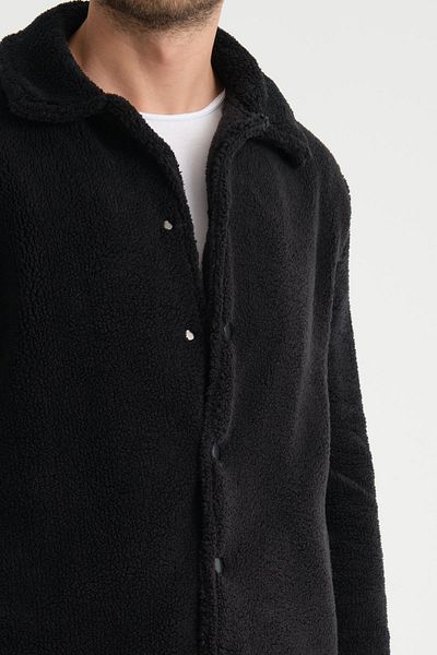 Store 100% Cotton, Shirt Collar, Buttoned Men's Plush Jacket